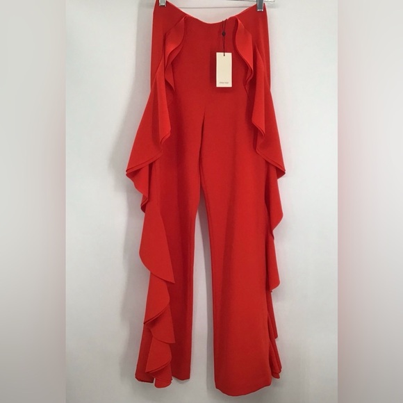 Cinq A Sept Women’s Chic Saphir Pant Grenadine Ruffle Palazzo Party NWT Size 0 - Picture 4 of 13